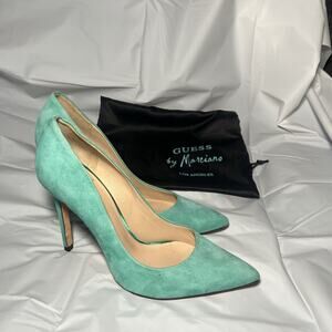 Guess By Marciano Turquoise Pump Heels Suede With Bag Size 36.5, 6.5M
